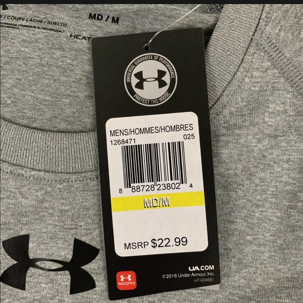 Under Armour Dri-Fri Locker Short Sleeve Tee Gray - Picture 4 of 5